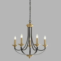 Kronleuchter in Bronze Ø 58 cm 5-flammig E14 Metall