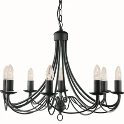 Kronleuchter in matt Schwarz 8-flmg.