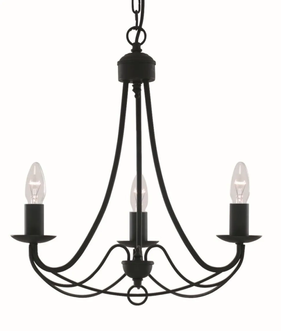 Kronleuchter in matt Schwarz 3-flmg.
