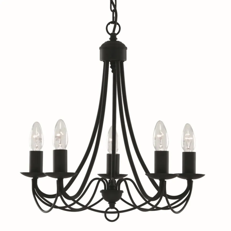 Kronleuchter in matt Schwarz 5-flmg.