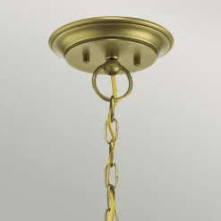 Kronleuchter in Messing Glasschirm Metall Jugendstil