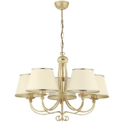 Kronleuchter in Shabby Gold Weiß BERTHA Esstisch