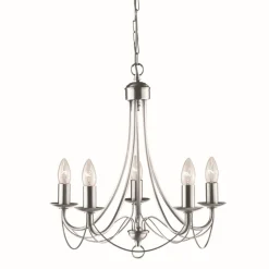 Kronleuchter in Silber 5-flmg.