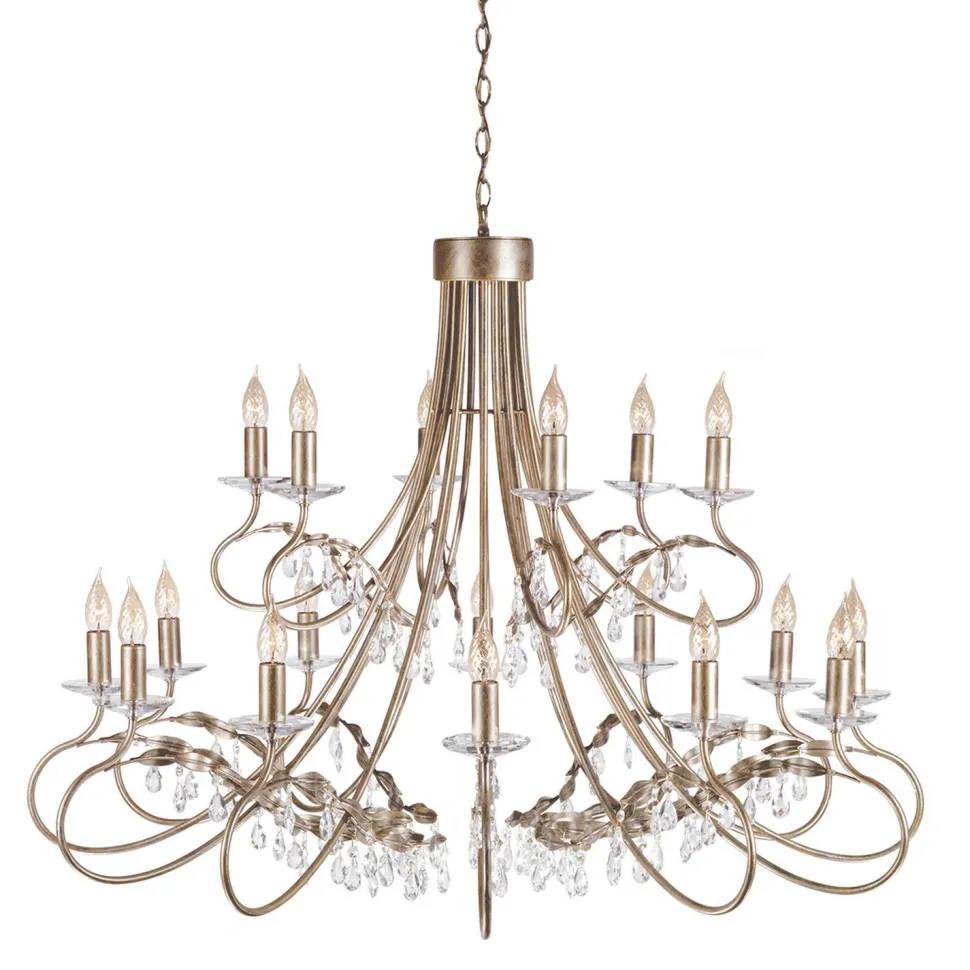 Kronleuchter in Silber Gold mit Kristall groß CANDELA 4