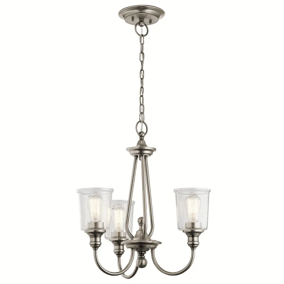 Kronleuchter Jugendstil Glas Metall 3x E27 LIODA