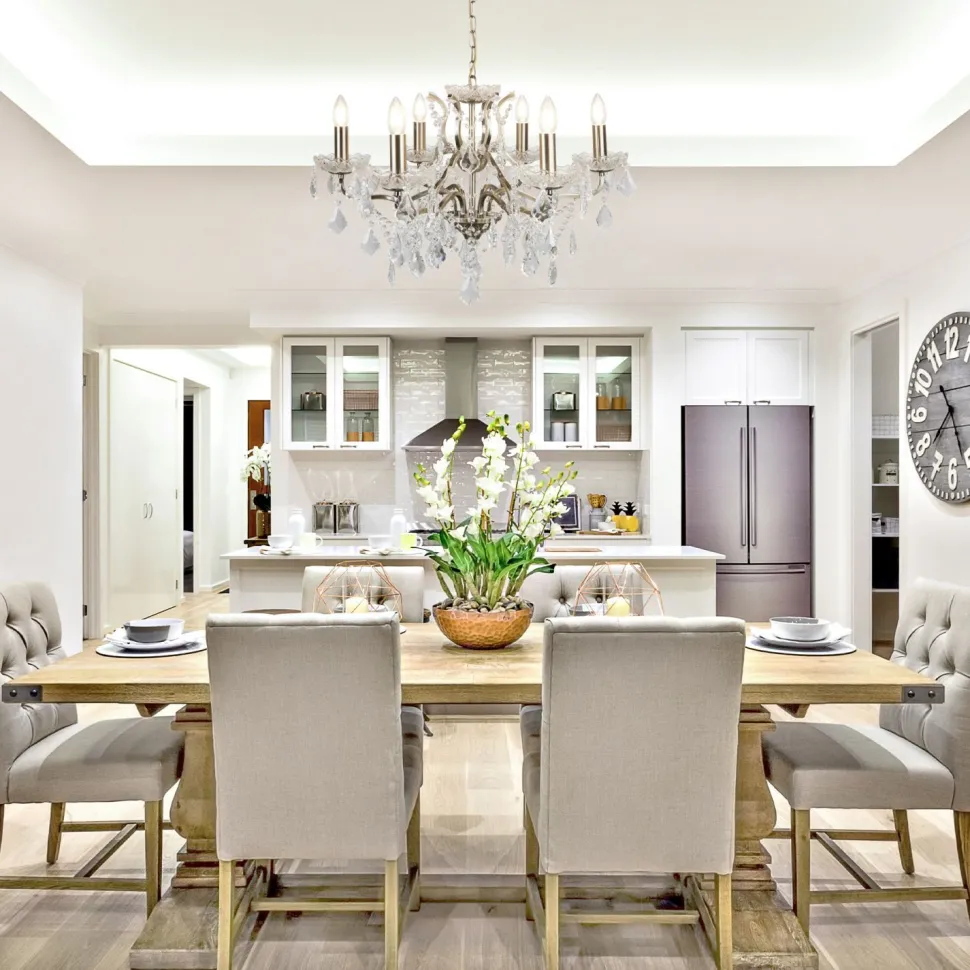 Kronleuchter Kristall Ø 70 cm Messing Antik 6-flammig E14