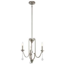 Kronleuchter Kristall Metall B: 45,7 cm 3-armig E14 ZINNIA