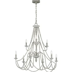 Kronleuchter Landhaus Shabby B: 81,3 cm H: max. 311 cm Grau