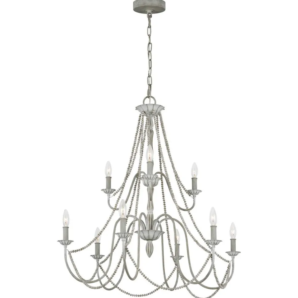 Kronleuchter Landhaus Shabby B: 81,3 cm H: max. 311 cm Grau