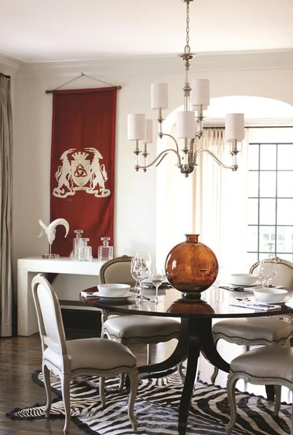 Kronleuchter LUANA in Nickel Ø:66cm Lampe kürzbar