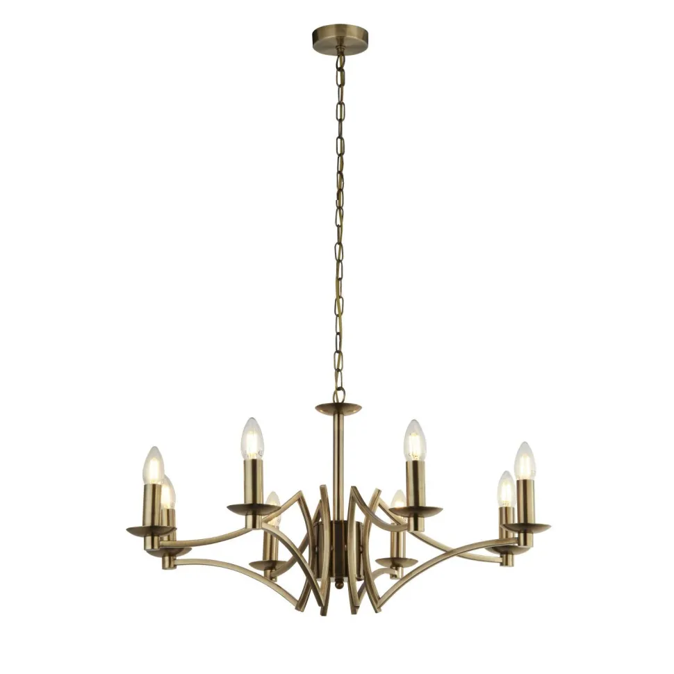 Kronleuchter Messing Antik E14 Metall Ø 72 cm 8-flammig