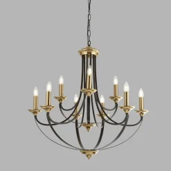 Kronleuchter Metall Ø 78 cm 9-flammig E14 in Bronze JORGE