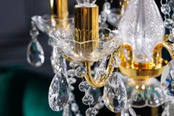 Kronleuchter Metall Acryl Kerzen 5-flammig E14