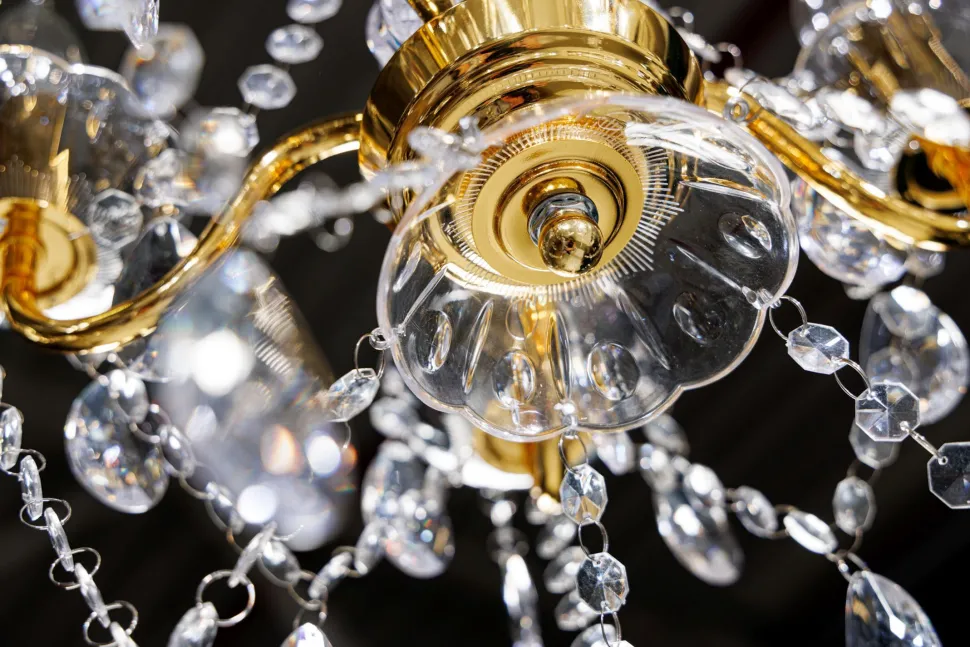 Kronleuchter Metall Acryl Kerzen 5-flammig E14