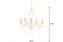 Kronleuchter Metall Acryl Kerzen 5-flammig E14