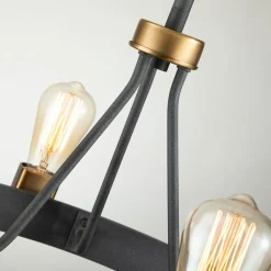 Kronleuchter Metall E27 rund Ø 54,9 cm in Zink Messing antik