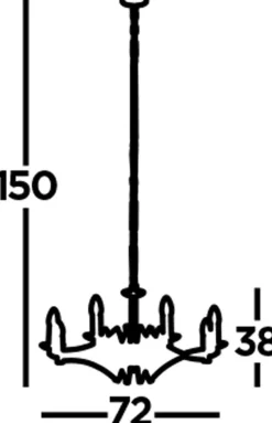 Kronleuchter Metall 8-flammig E14 Chrom Ø 72 cm AMANDA