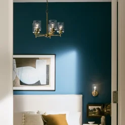 Kronleuchter Metall Glas 50,2 cm breit H: max. 144,4 cm