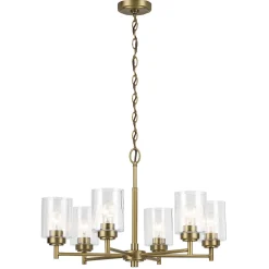 Kronleuchter Metall Glas B: 66 cm H: max. 145,2 cm 6x E27