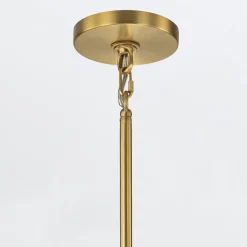 Kronleuchter Metall Glas E14 B: 106,7 cm in Messing antik Weiß