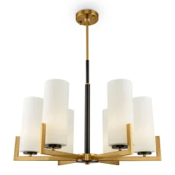 Kronleuchter Metall Glas B: 67 cm E27 Modern KAYA