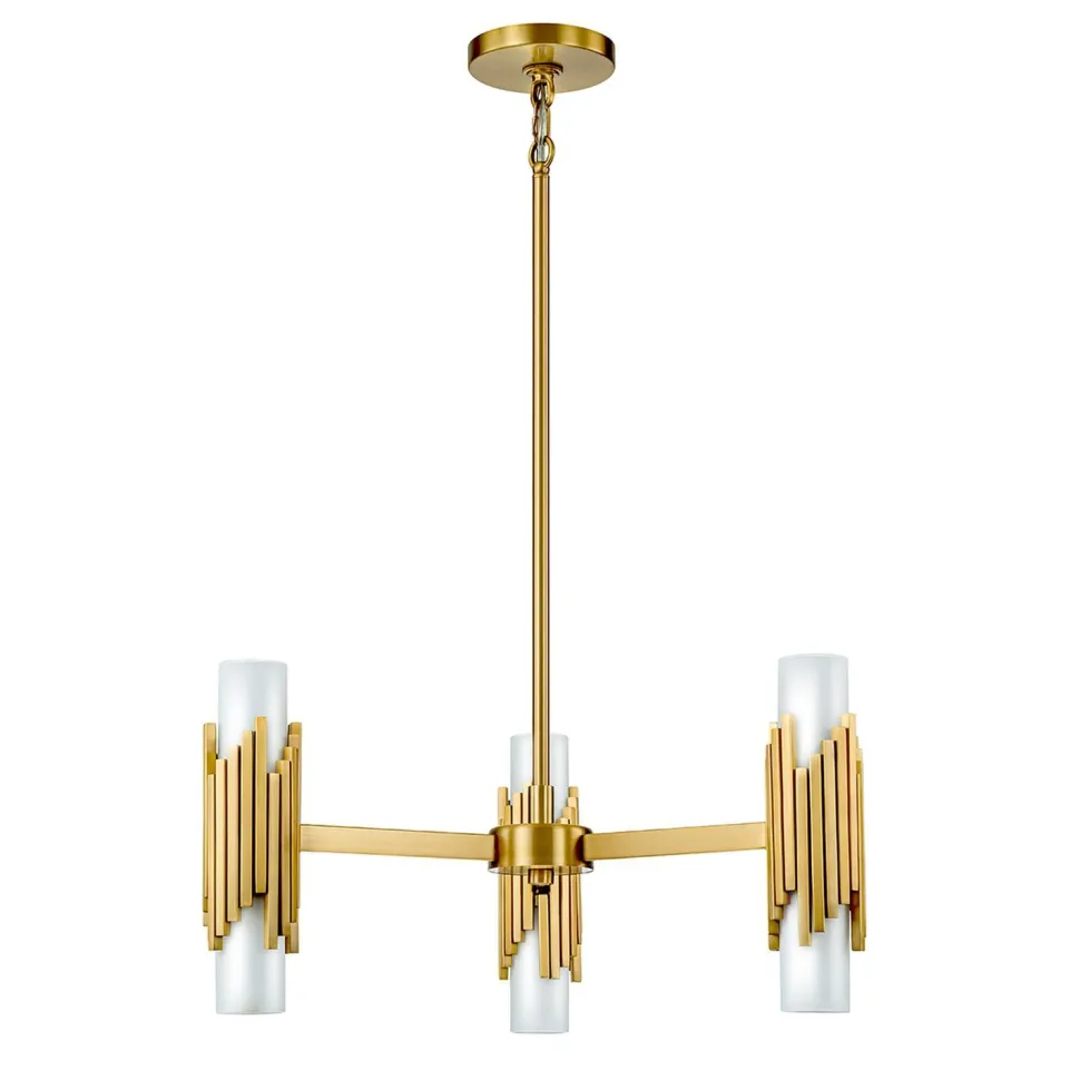 Kronleuchter Metall Glas B: 66 cm H: max. 141,4 cm 6x E14