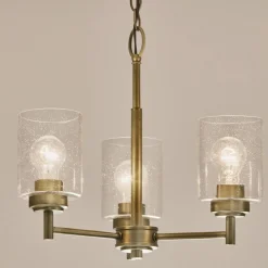 Kronleuchter Metall Glas 45,8 cm breit H: max. 140,3 cm