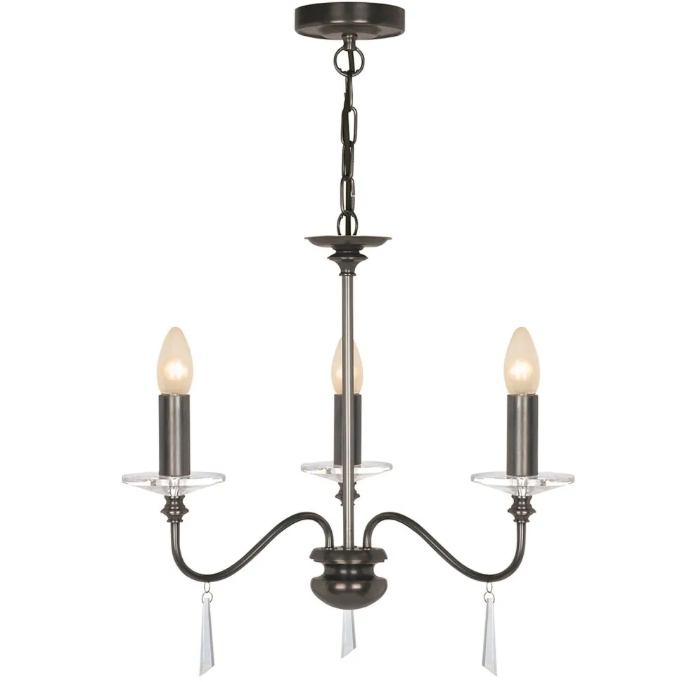 Kronleuchter Metall Glas Klassisch in Bronze antik