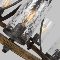 Kronleuchter Metall Glas D: 61 cm rund Rustikal