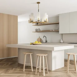 Kronleuchter Metall Glas B: 76 cm E27 Modern KAYA