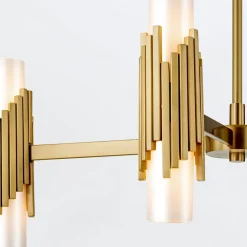 Kronleuchter Metall Glas 83,8 cm breit Modern verstellbar