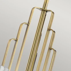 Kronleuchter Metall Glas B: 68,6 cm Art Déco in Messing CLAVA