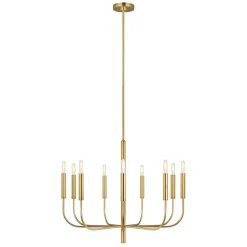 Kronleuchter Metall Jugendstil in Messing Ø76cm 9-armig