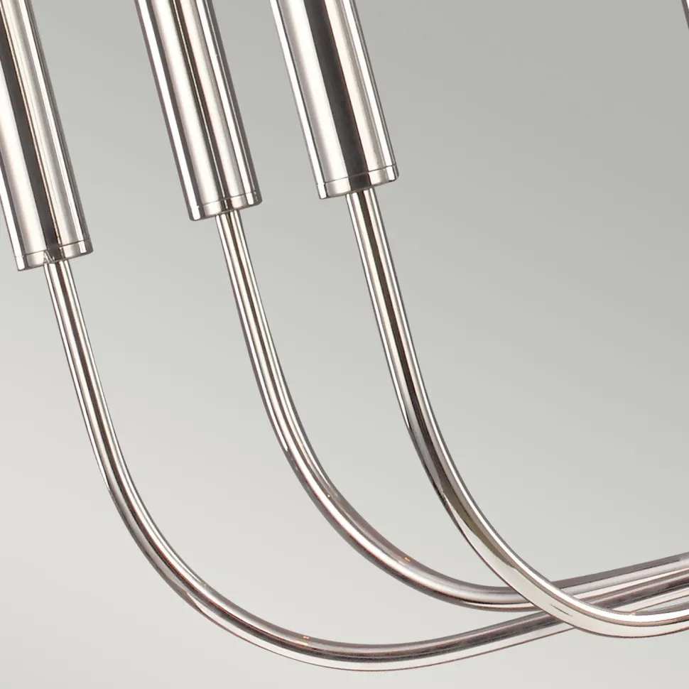 Kronleuchter Metall Jugendstil in Nickel Ø76cm 9-armig