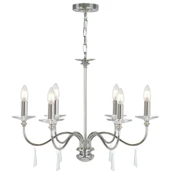 Kronleuchter Metall Kristall 6-armig CANDELA 6