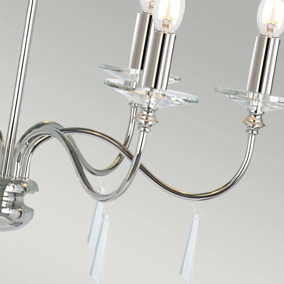 Kronleuchter Metall Kristall 6-armig CANDELA 6