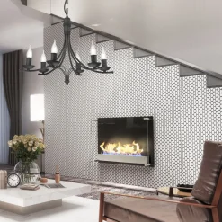 Kronleuchter Metall Rustikal 6-armig E14 Schwarz