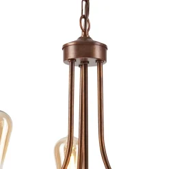 Kronleuchter Metall Rustikal Ø 42 cm 3-armig E27 Braun