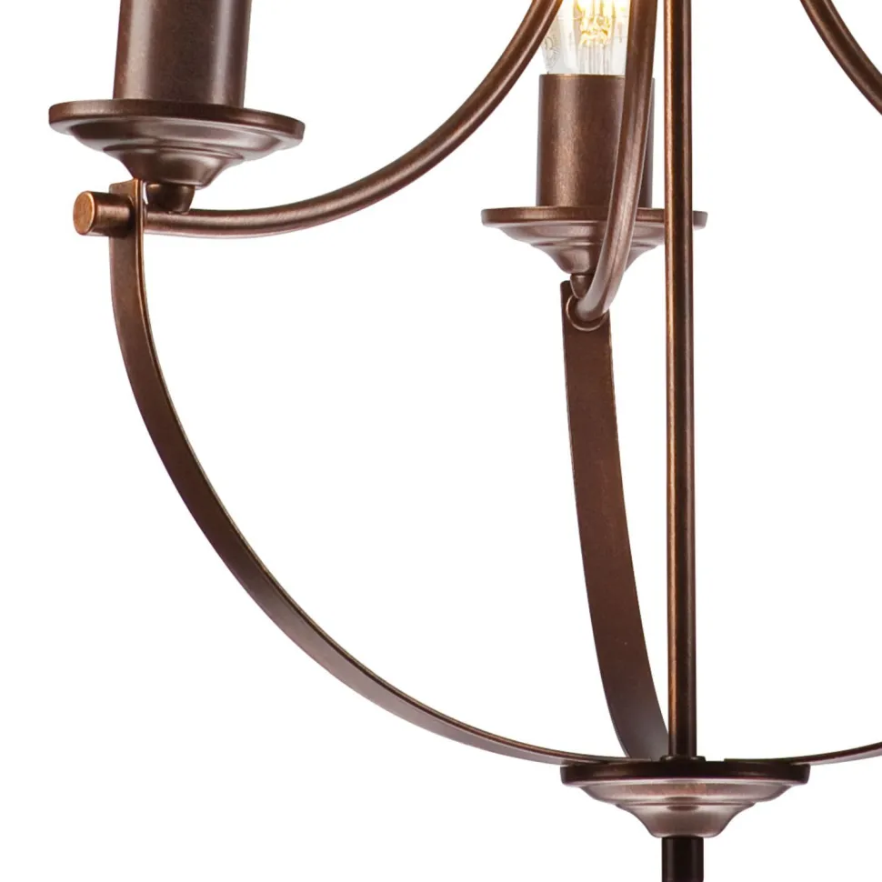 Kronleuchter Metall Rustikal Ø 42 cm 3-armig E27 Braun