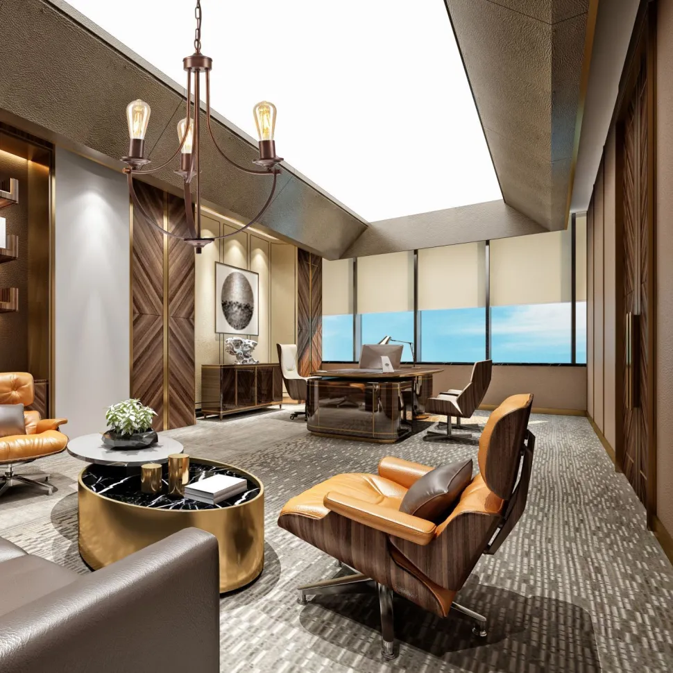 Kronleuchter Metall Rustikal Ø 42 cm 3-armig E27 Braun