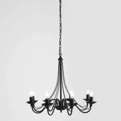 Kronleuchter Metall Schwarz Rustikal E14 Esszimmer