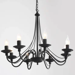 Kronleuchter Metall Schwarz Rustikal E14 Esszimmer