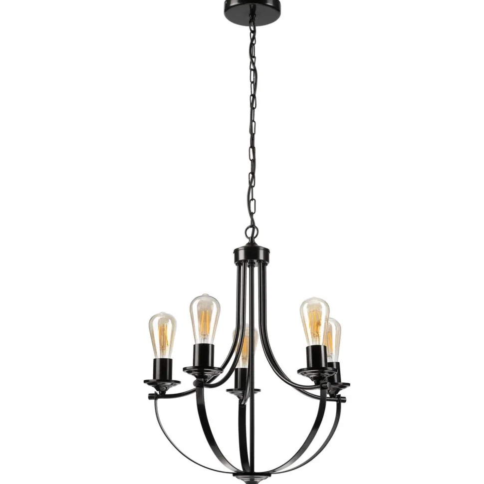 Kronleuchter Metall Schwarz Ø 45 cm 3-flammig E27 Rustikal