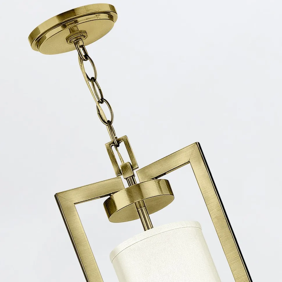 Kronleuchter Metall Stoff 62,9 cm breit 4x E27 mit Schirm