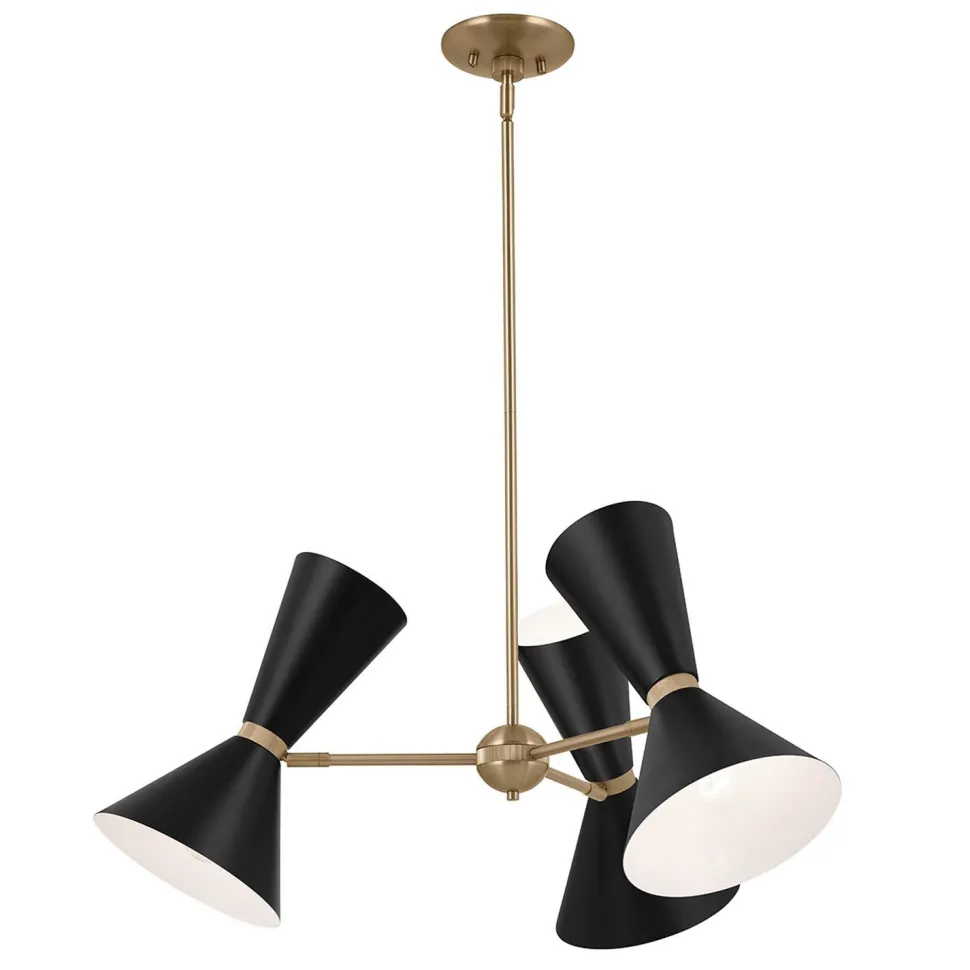 Kronleuchter Metall verstellbar B: 78 cm 6x E27 Modern