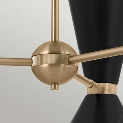 Kronleuchter Metall verstellbar B: 78 cm 6x E27 Modern