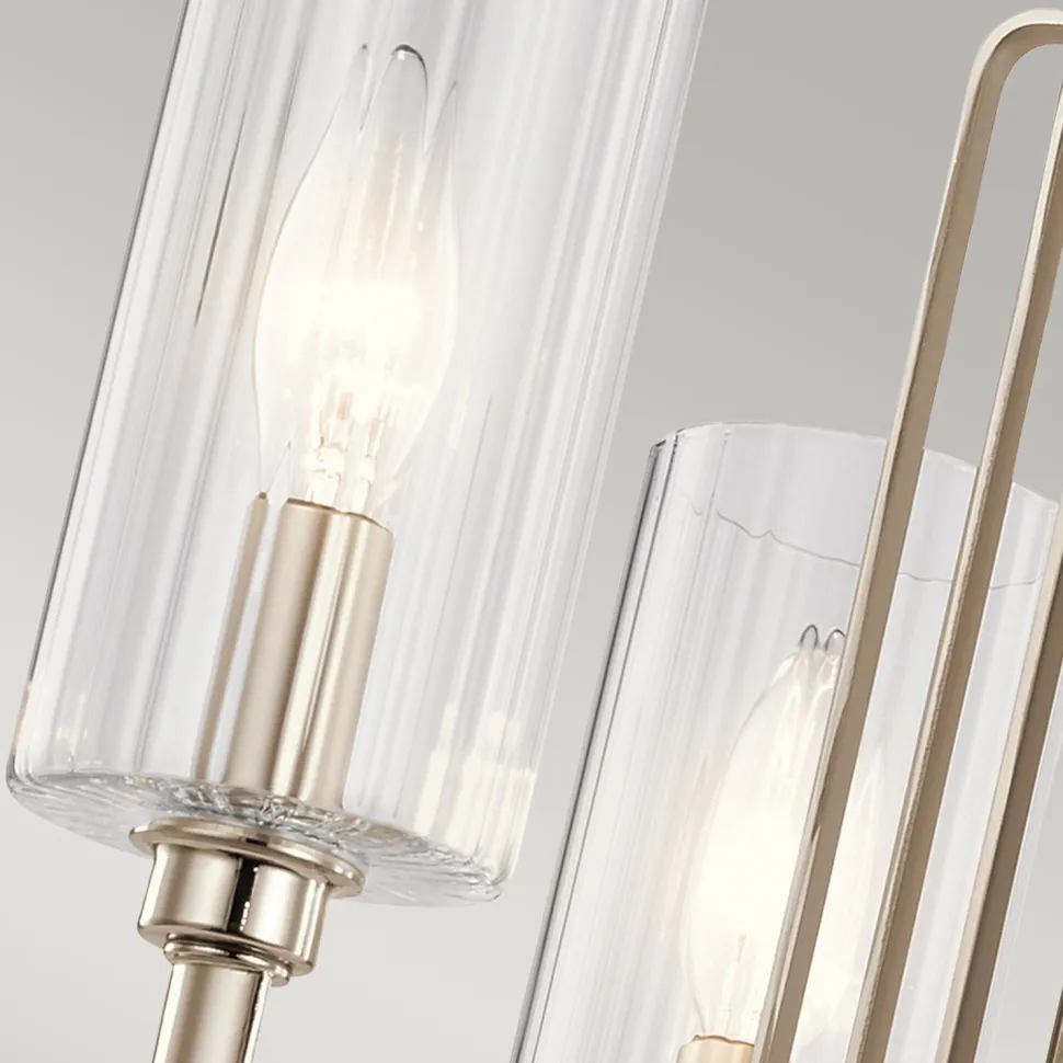 Kronleuchter mit Schirm Ø 45, 9cm Jugendstil Metall Glas