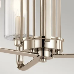 Kronleuchter mit Schirm Ø 45, 9cm Jugendstil Metall Glas