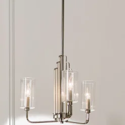 Kronleuchter mit Schirm Ø 45, 9cm Jugendstil Metall Glas