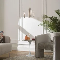 Kronleuchter mit Schirm Ø 45, 9cm Jugendstil Metall Glas